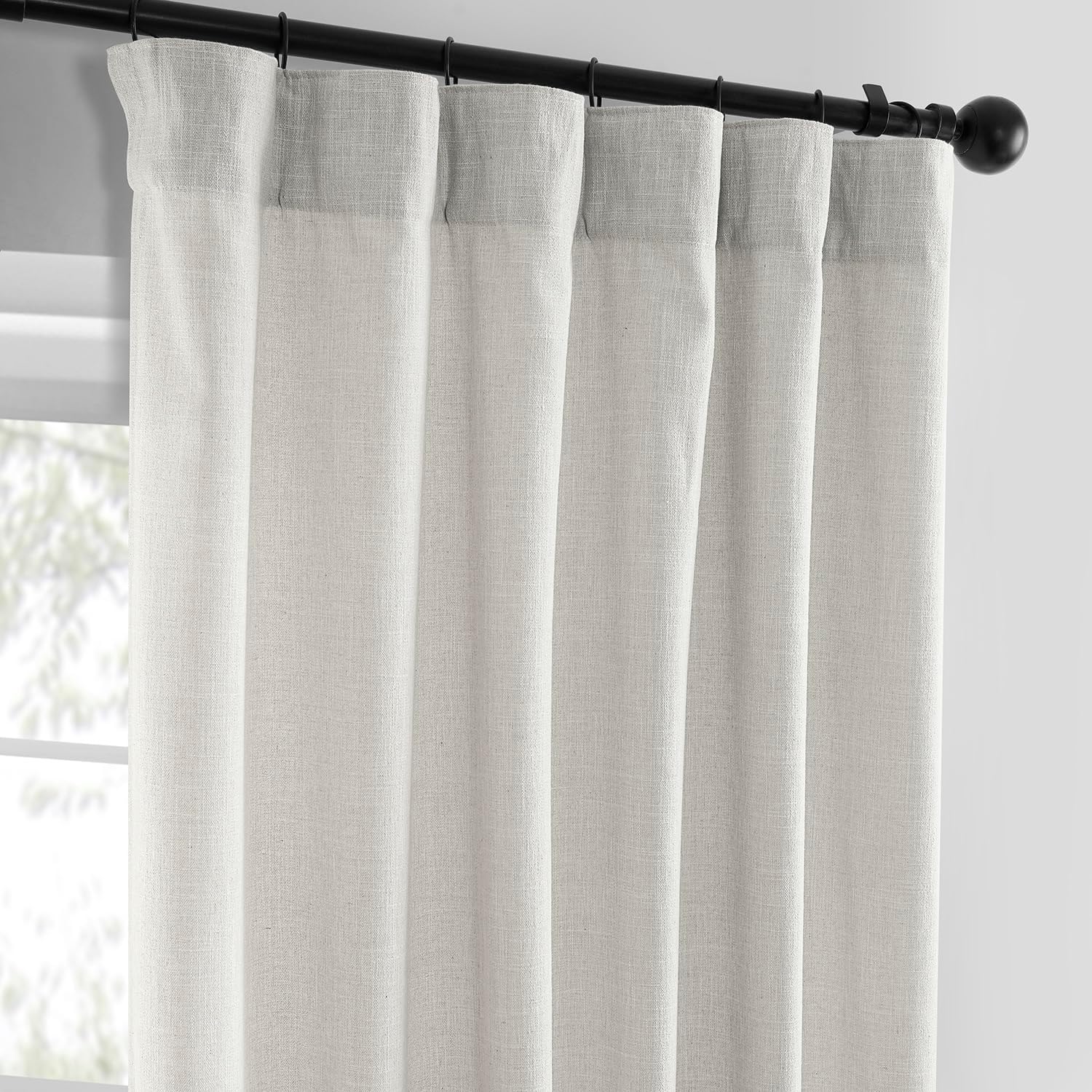 HPD Half Price Drapes Basic Faux Linen Curtains - 108 Inch Long Pair - 2 Panels - 50W x 108L - Natural Linen Curtain for Living Room, Bedroom, Dinning Room, Modern Farmhouse Drapes, Light Sand