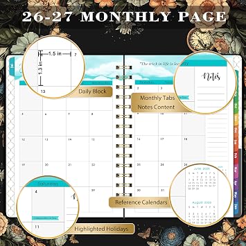 2026-2027 Planner - Academic Planner 2026-2027, July 2026 - June 2027, 6.4 x 8.5, Weekly and Monthly with Tabs, Back Pocket + Thick Paper - Butterfly