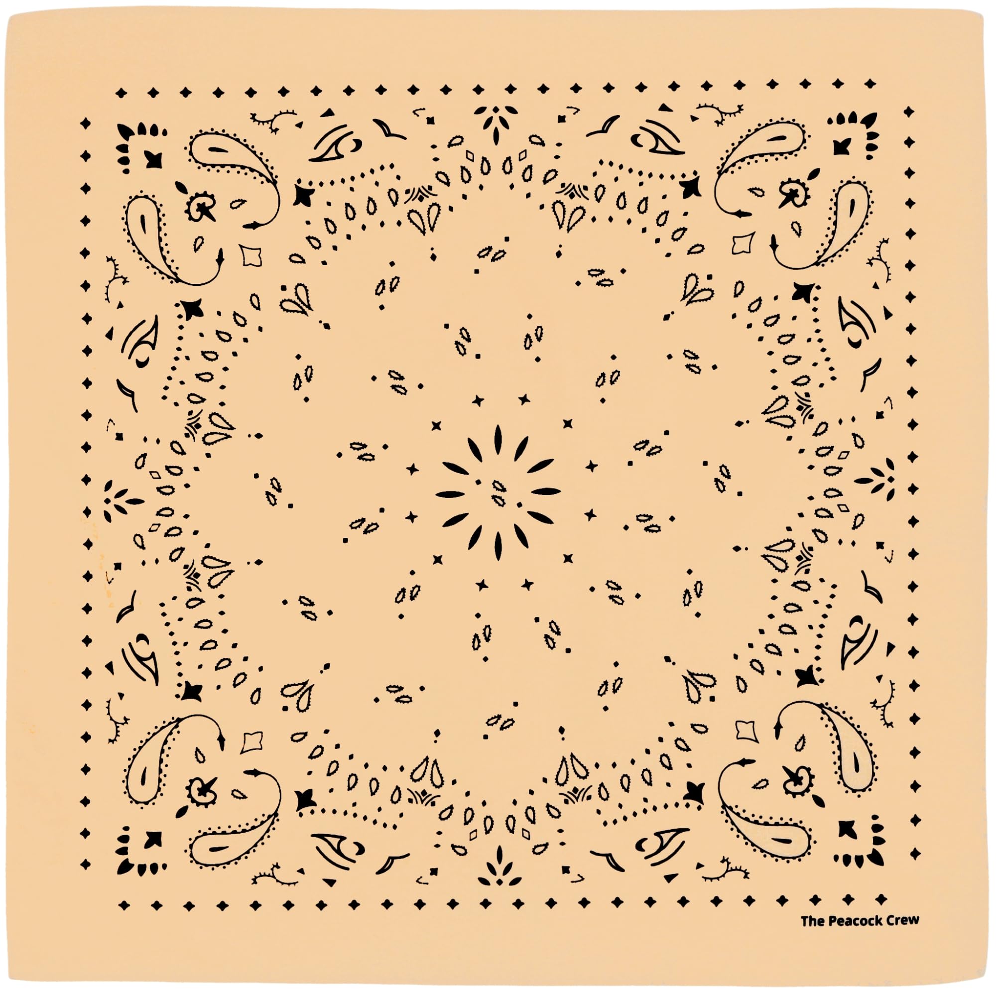 The Peacock Crew Premium Soft Cotton Designer Bandana for Men and Women 22x22 in