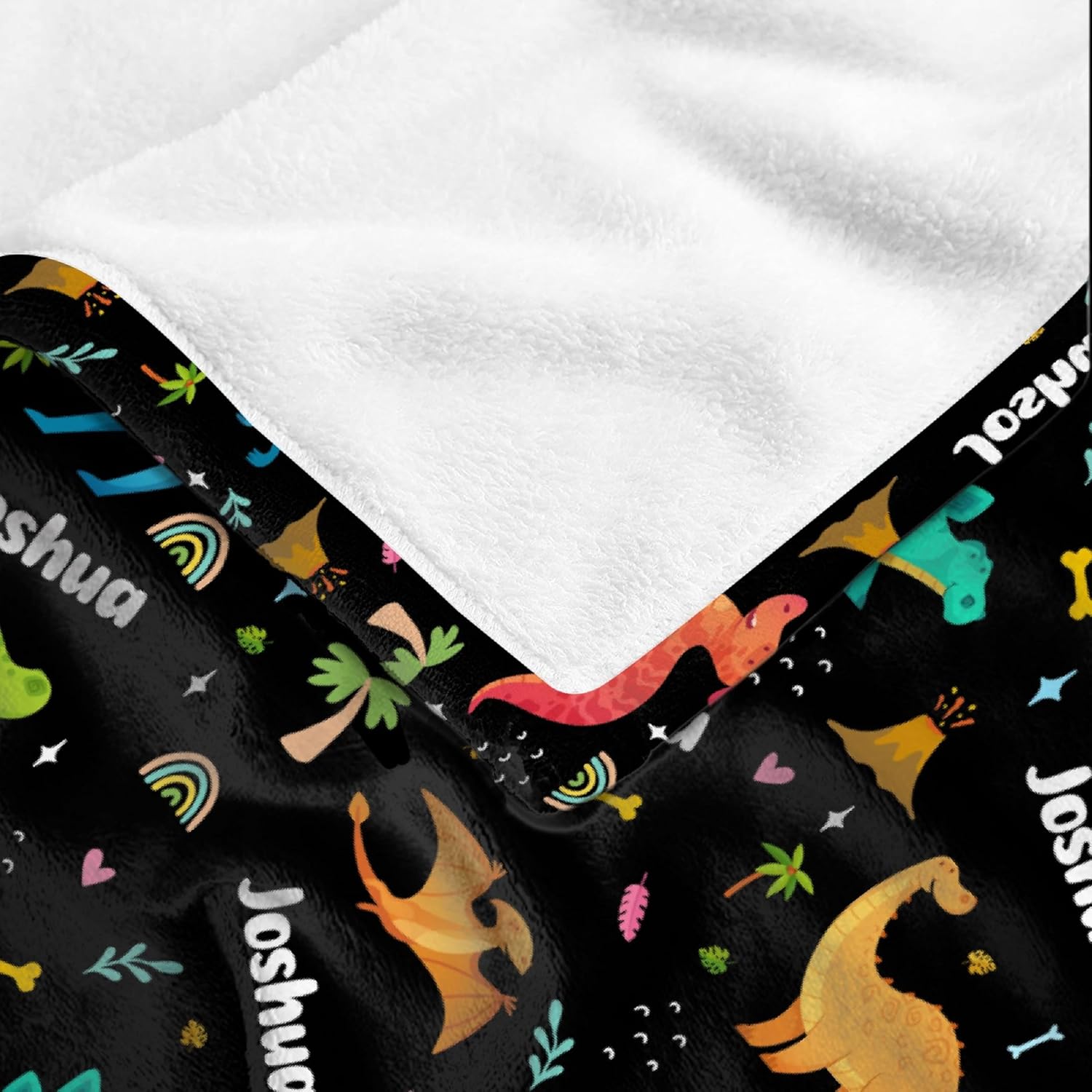 Personalized Dinosaur Blanket with Name for Kids Baby, Custom Name Dino Blanket for Boys Girls, Soft Cozy Dino Toddler Blanket, Customized Gift for Birthday Christmas Baby Shower Newborn Gift(50"x60")