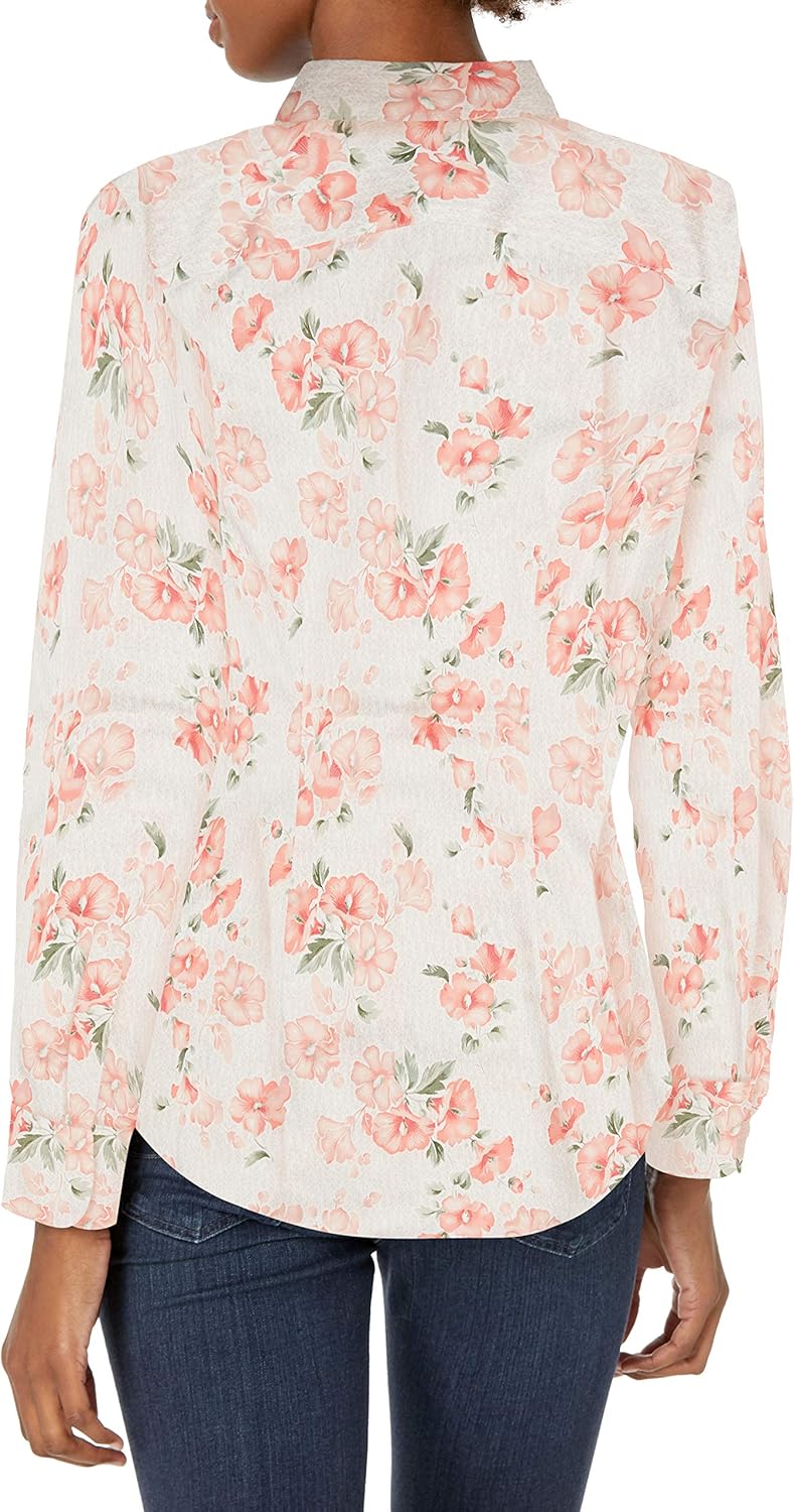 Chaps Women's Long Sleeve Non Iron Cotton Sateen-Shirt at  Women’s Clothing store