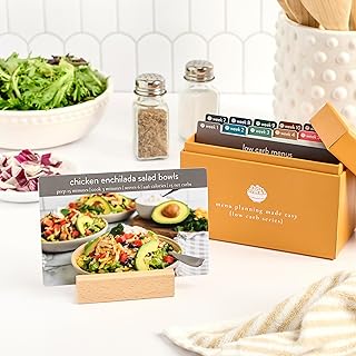 PPP Meal Planner 72 Recipe Cards (Low Carb Menu - Photo Edition) - Weekly Menu Planner | Sturdy Recipe Box | 12 Reusable Grocery Lists | 5 Blank Recipe Cards | Recipe Card Protector | Recipe Ideas