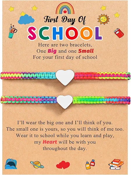 ORISPRE First Day of School Gifts for Mommy and Me Matching Bracelets