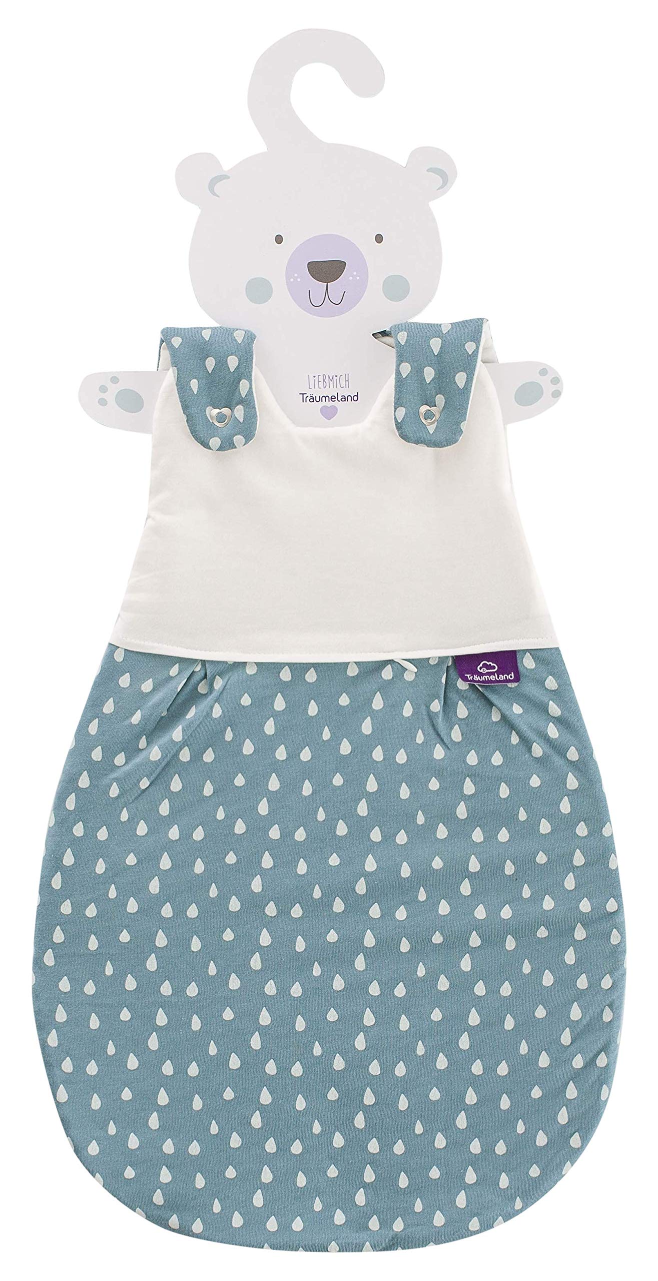 Träumeland s0102753 Saco de dormir Juego liebmich gota azul océano 3 piezas 56/62, multicolor