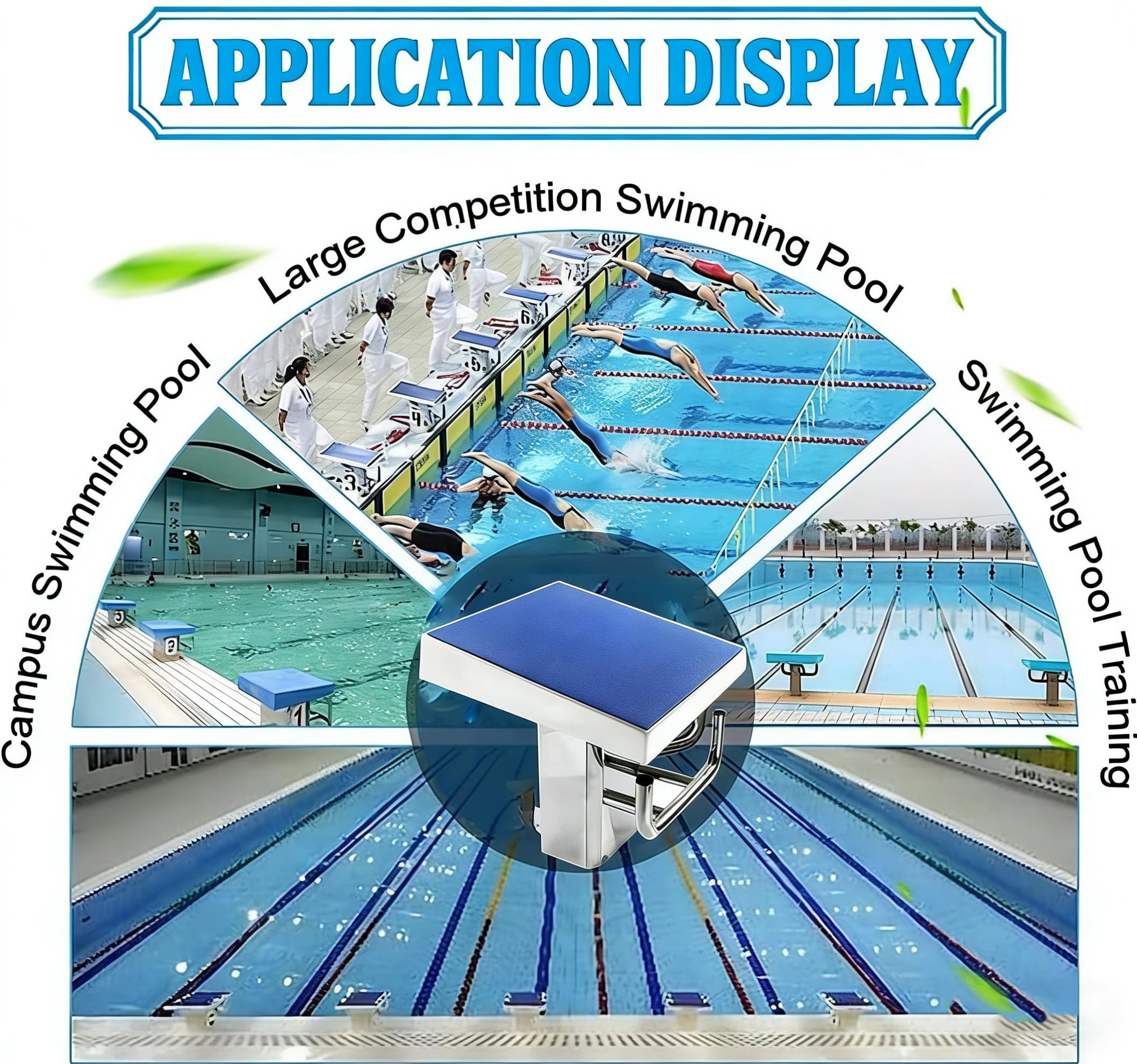 Generico Trampolino per Tuffi da Piscina con Superficie Antiscivolo, Piattaforma inclinata di 15° per allenamenti e competizioni di Nuoto, Facile Installazione, Durevole e sicura per Un'Esperienza di