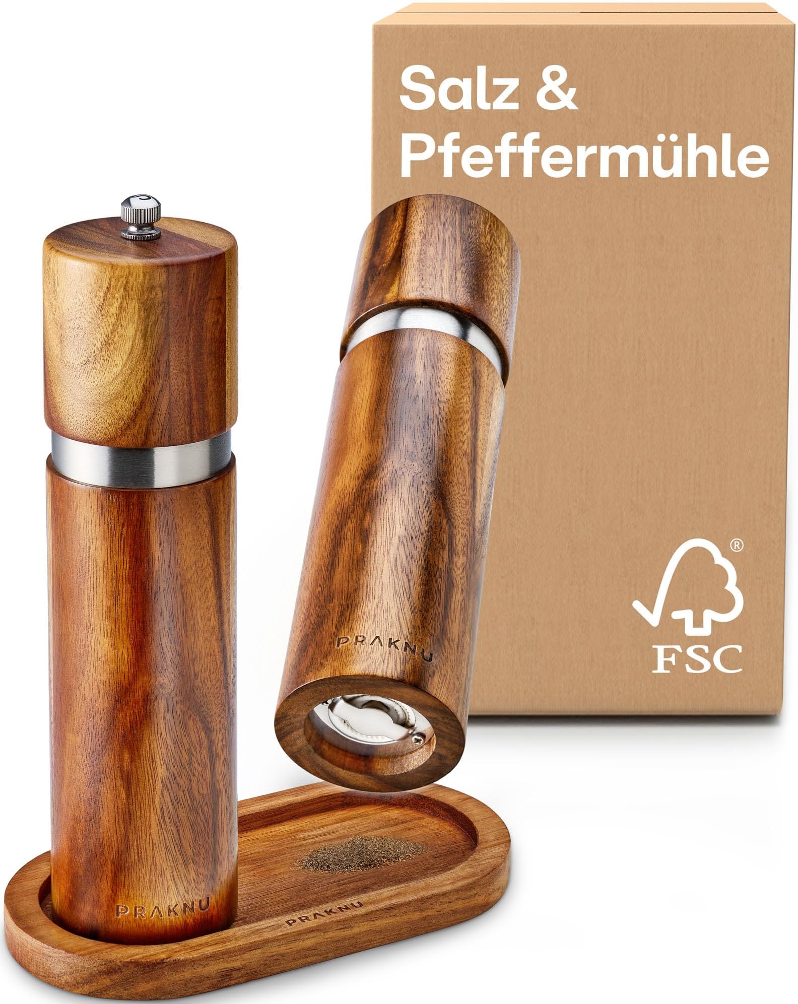 Vicloon Salz und Pfeffermühle,2er Set Hölzern Gewürzmühle mit 2 Vicloon Salz und Pfeffermühle,2er Set Hölzern Gewürzmühle mit 2