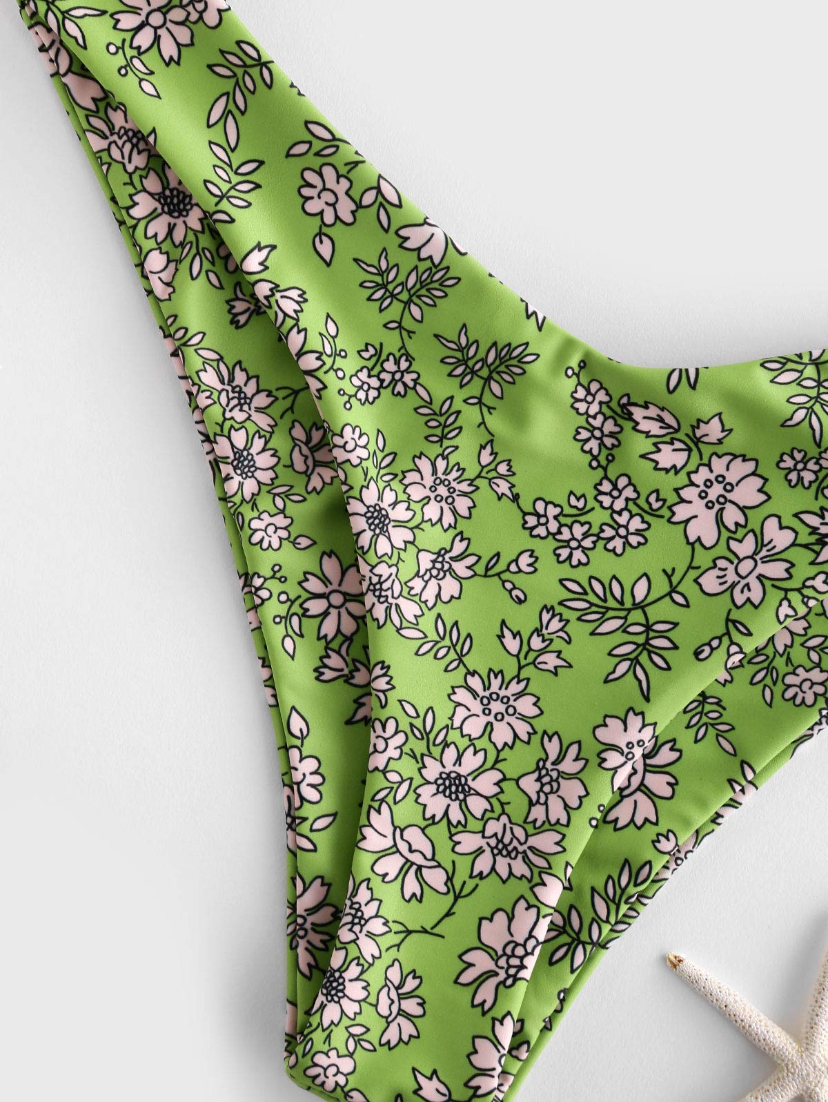 ZAFUL Bikiki Armature Femme Sexy Maillot de Bain Deux pièces Floral Imprimé Brestelles Spaghetti