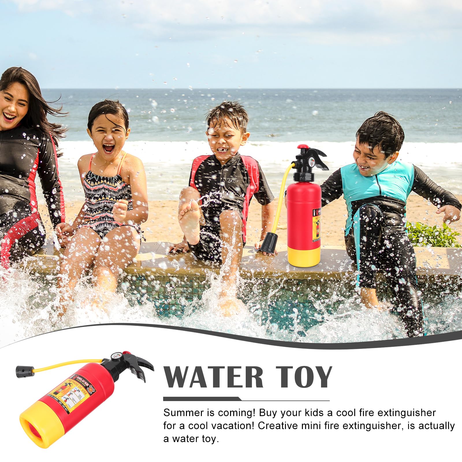 Simulated Fire Extinguisher Water Toy - Pump-Action Water Gun For Pool, Beach, Summer Play & Halloween Costume