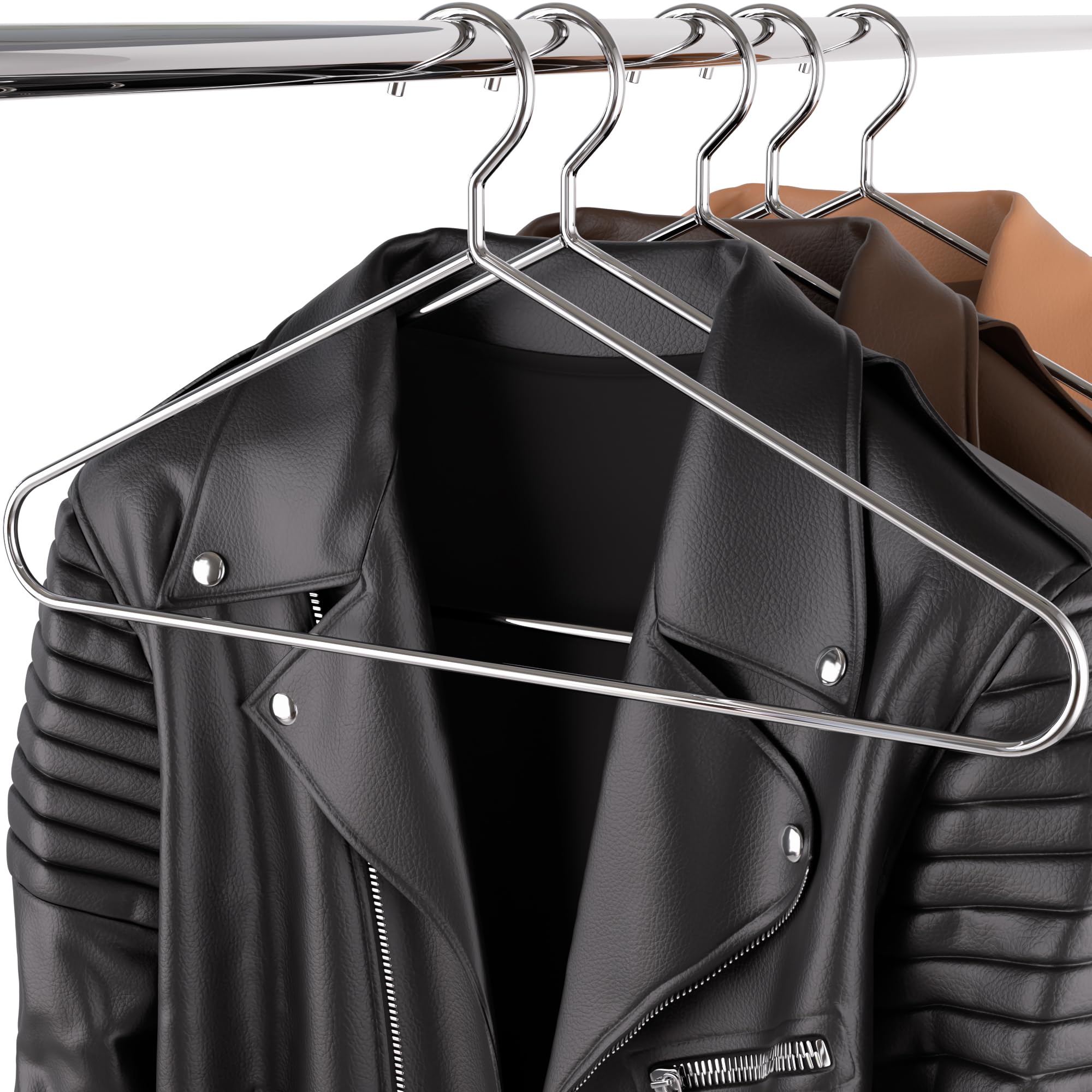 Hangerworld Lot de 10 cintres Robustes en métal chromé - 45 cm - Idéal pour Costumes, Vestes, Manteaux