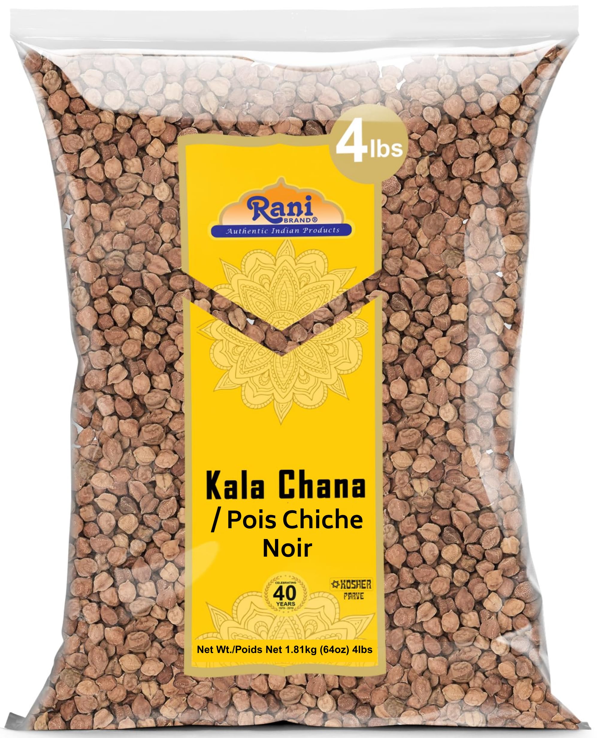 Rani Kala Chana (Desi Chickpeas Chana with skin) 64oz (4lbs) 1.81