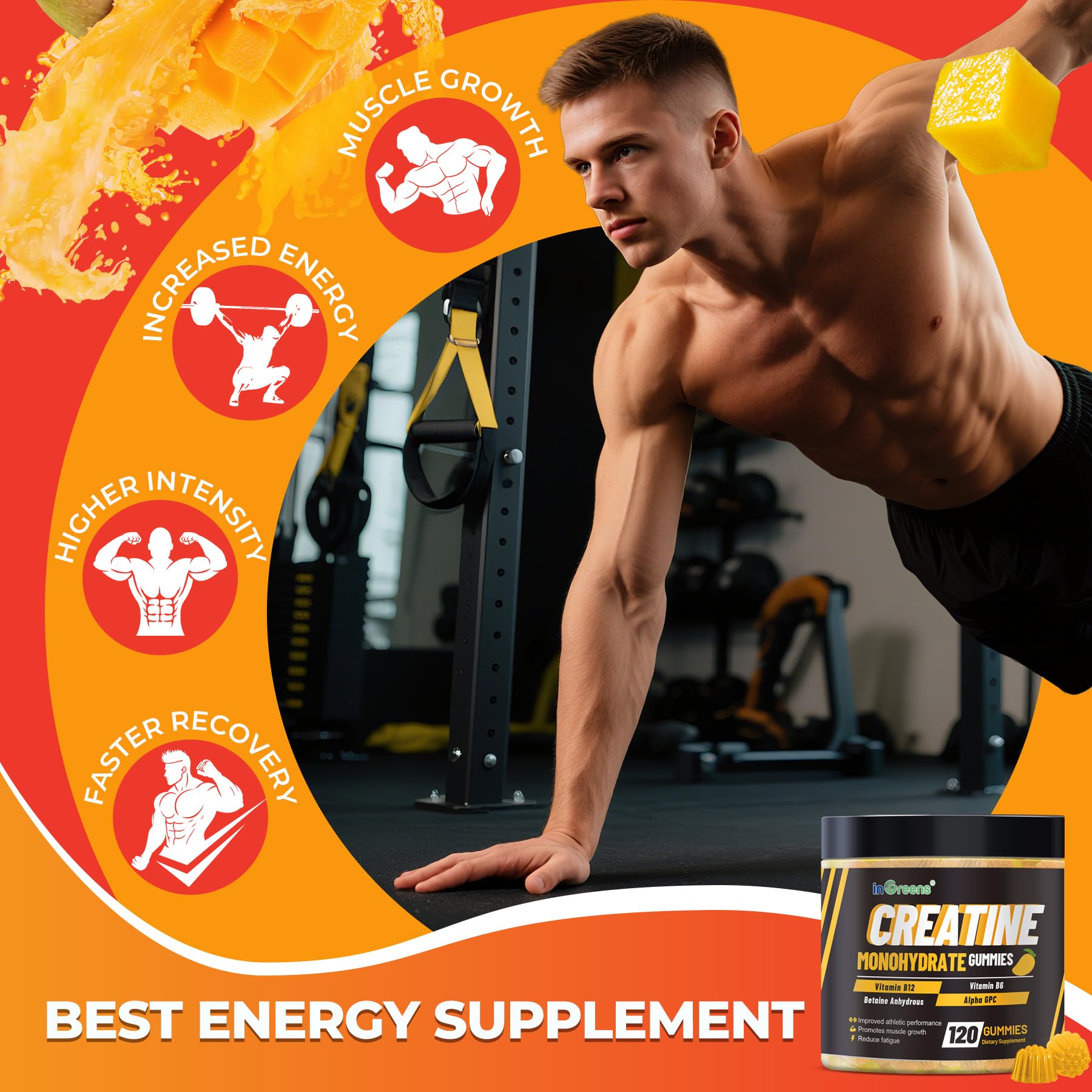 InGreens Creatine Monohydrate Gummies 6g For Men & Women, Potent - View #8