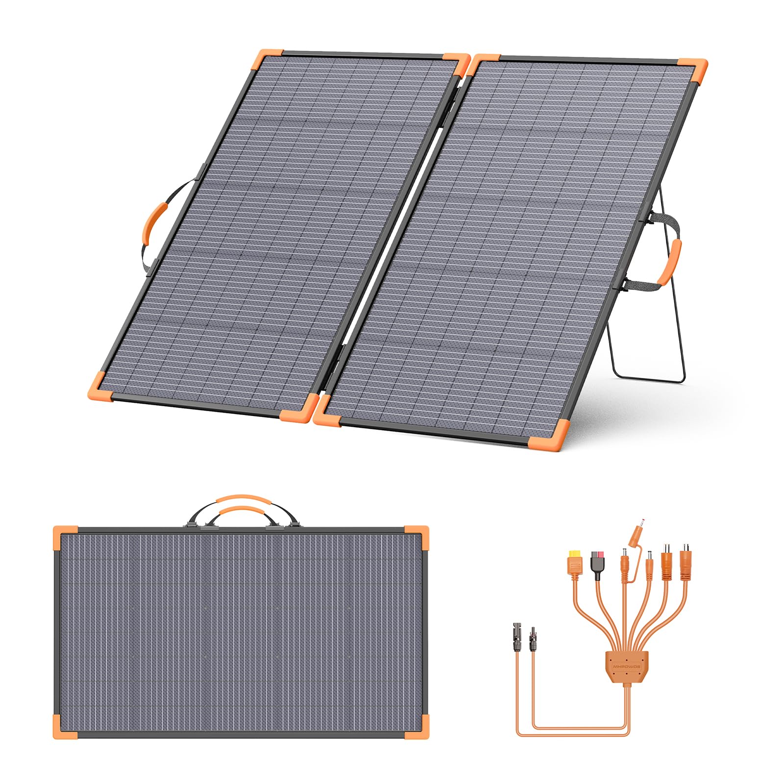 Pannello solare portatile da 220 W, 24 V, caricatore solare pieghevole bifacciale | Pannello solare leggero per impianti elettrici, impermeabile IP68, per campeggio, camper