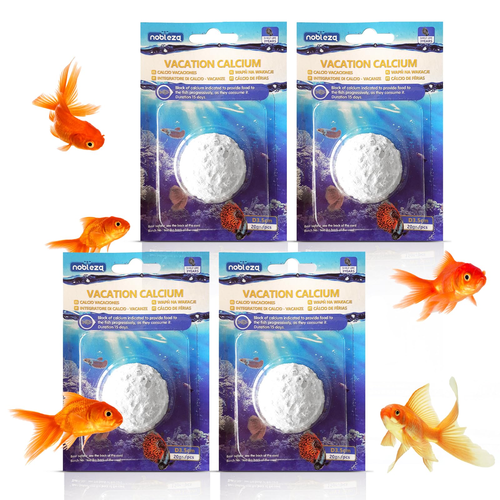 Nobleza 15 Tage Ferien-Alleinfutter für Aquarienfische(4 Pack), Wochenende Fischfutterstation, Gut versorgte Ferienfischfutter