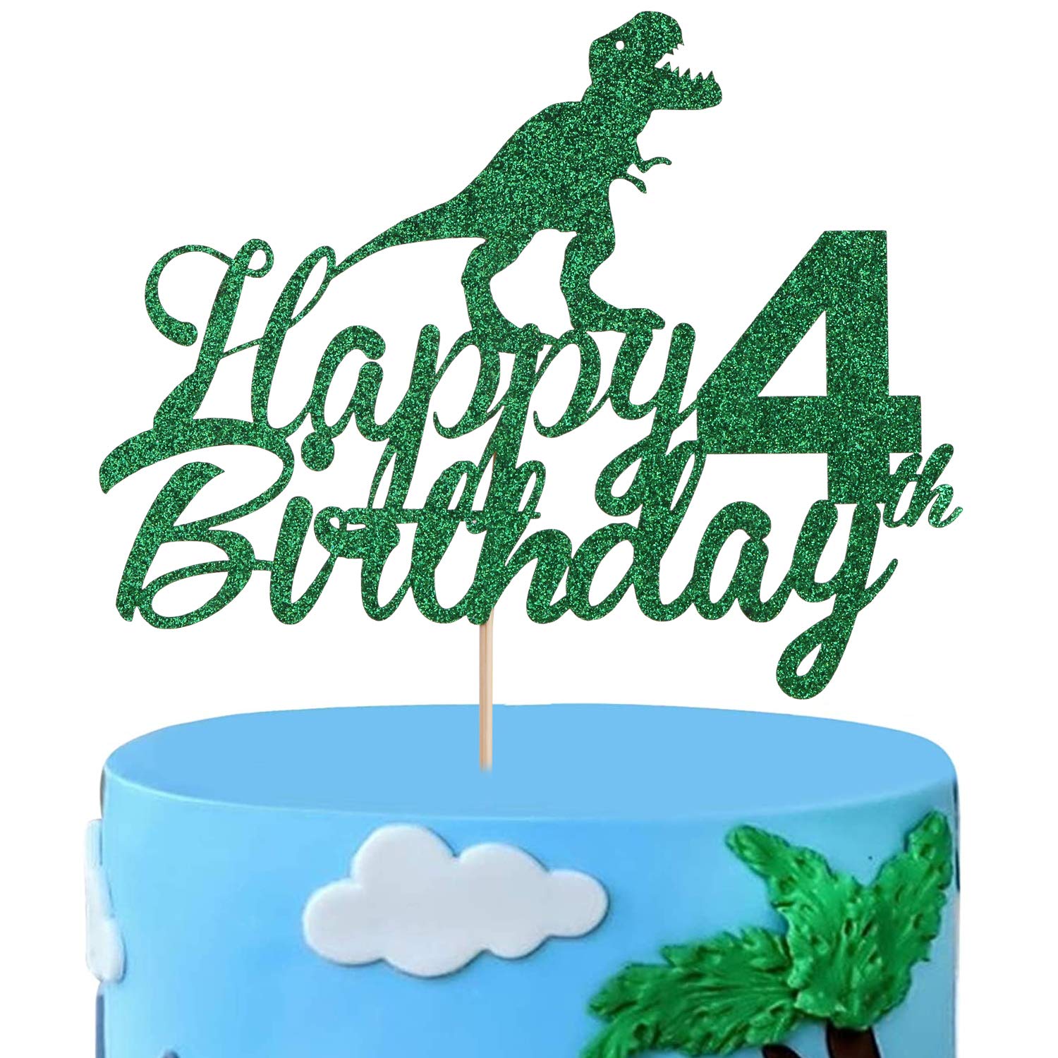 Amazon.com: Anxdh Dinosaur Cake Topper 4rd Birthday