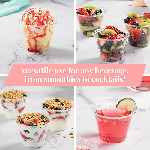 Miniatura 6 de Prestee 400 vasos desechables de plástico transparente para fiestas, 9 onzas, vasos de plástico transparente para bebidas frías, cócteles, batidos y