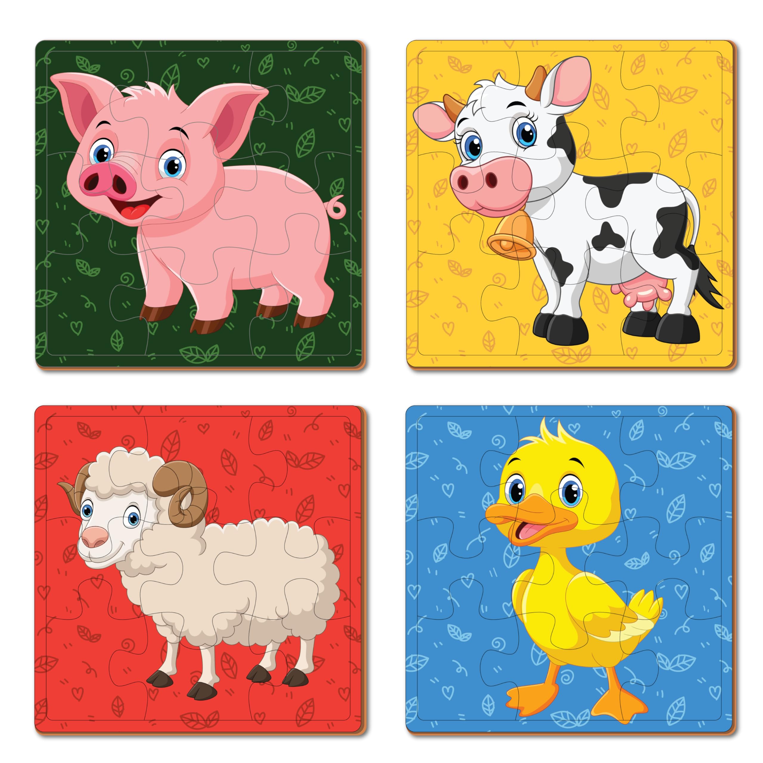 JOYWOW Wooden Farm Animals Puzzle for Kids for Age 1 2 3 4 5 and Above | 9 Pieces Puzzles | Educational Toys and Games | Set of 4 Puzzles in a Box (Farm Animals) (B0CQLLFWC7) Amazon Price History, Amazon Price Tracker