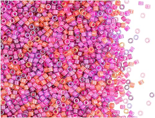0.35oz (10g) 110 Miyuki Delica, cuentas japonesas de semillas, mezcla luminosa 4