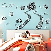 Vista 6 de Calcomanías de pared para pista de neumáticos, calcomanías de pared de tractor, calcomanías de pared para vehículos, camiones, calcomanías de banda