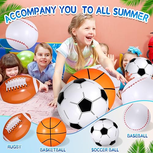 Miniatura 3 de Pelotas deportivas, decoraciones de fiesta deportiva, inflable, pelota de playa, pelota inflable, fútbol, baloncesto, béisbol, verano, piscina,