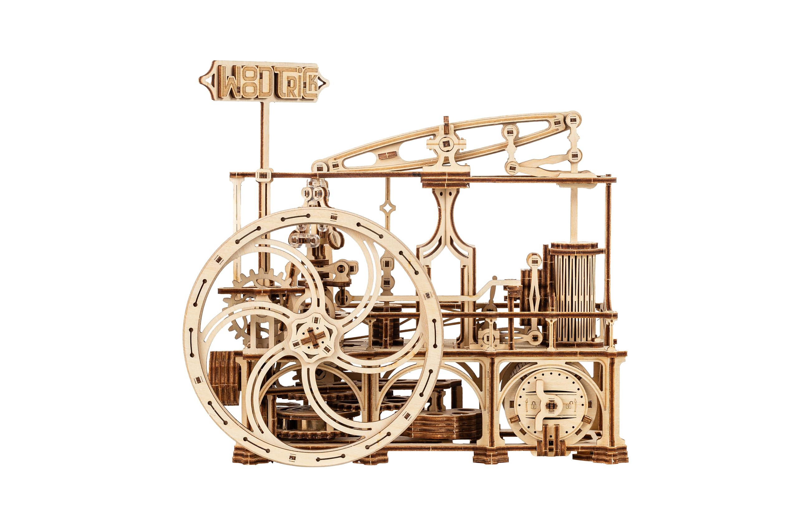 Wood Trick 18. Jahrhundert Dampflo-Bauset – Detaillierter Mechanismus – 22,9 x 20,3 cm – 3D-Holzpuzzles für Erwachsene zum Bauen – Ingenieur-DIY-Modelle für Erwachsene zum Bauen