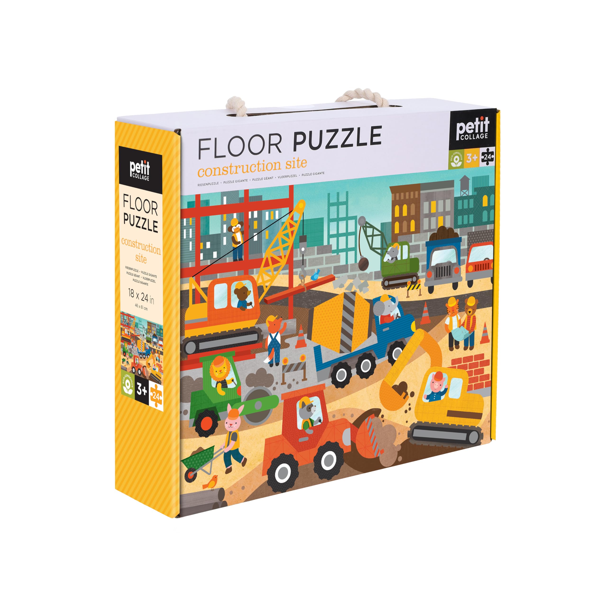 Puzzle de suelo de construcción Petit Collage con piezas grandes 8