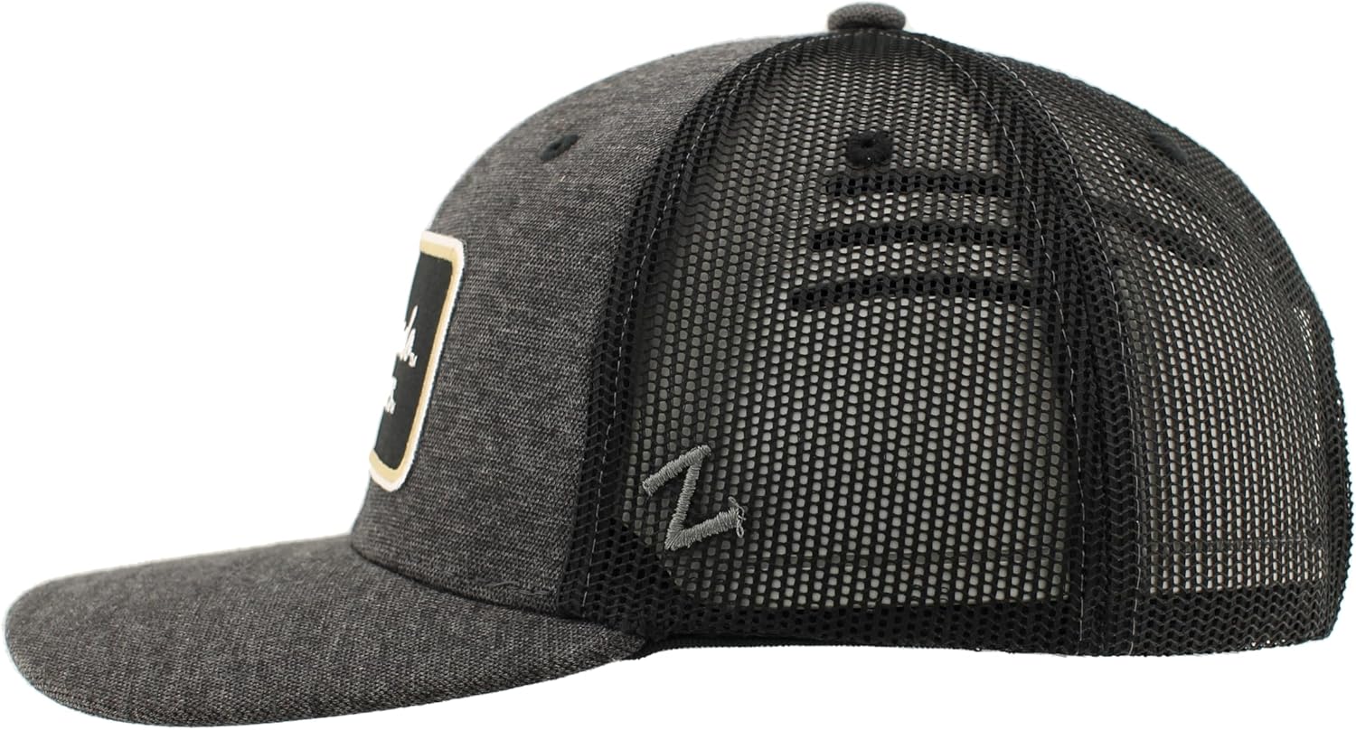 ZHATS Standard NCAA Officially Licensed Trucker Hat Carson Patch Brick Black, One Size - Image 3
