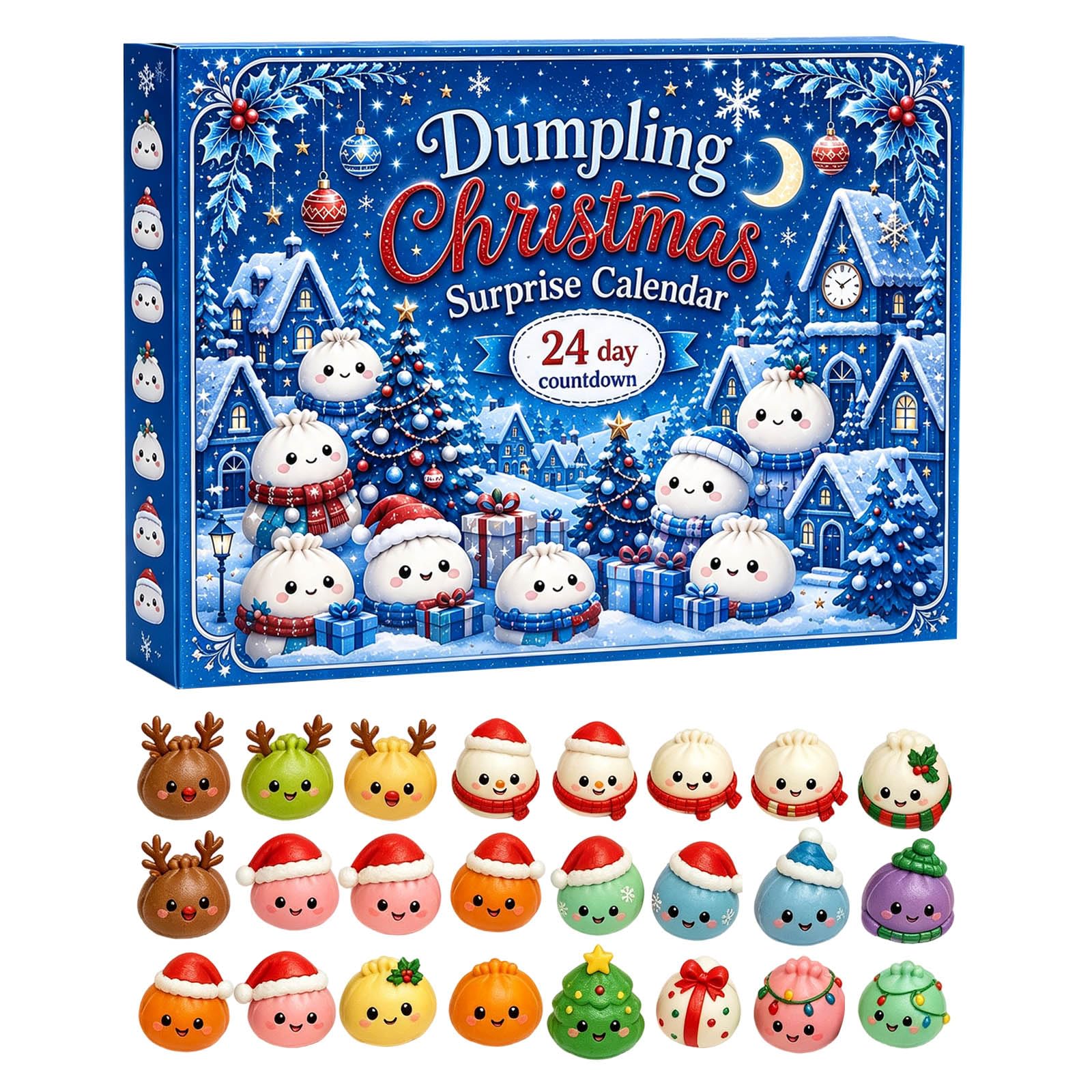 Christmas Advent Calendar 24‑Day Toy Christmas ‑Up Hole Punch Sensory Stress For Kids Fidgets Christmas Birthday Party Favors Gift