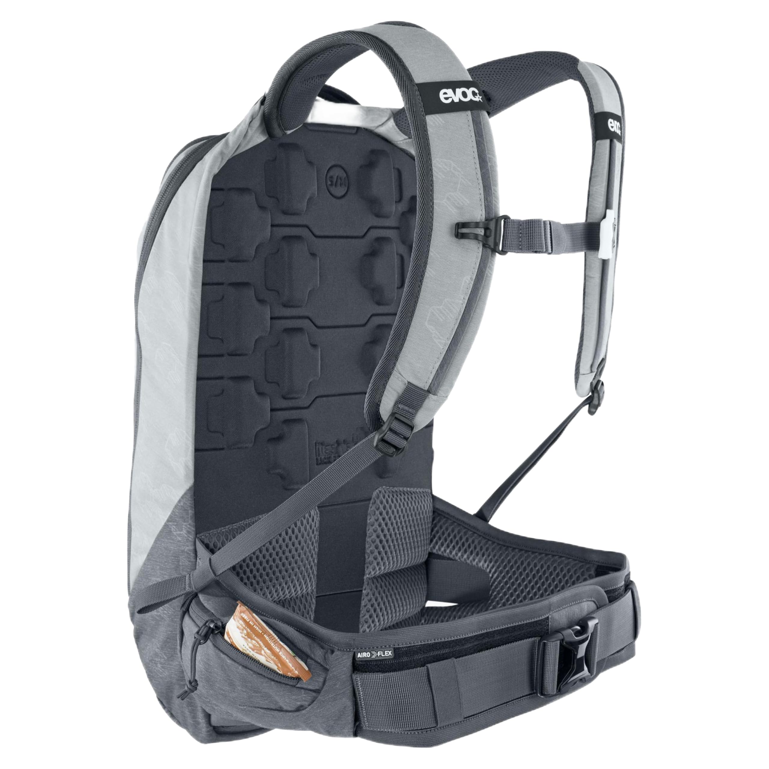 EVOC TRAIL PRO 10l plecak do jazdy w terenie i wyścigów, plecak (ochraniacz pleców LITESHIELD PLUS, komora na bukłak o pojemności 3l, rozmiar: S/M), kamiennoszary/karbonowy szary
