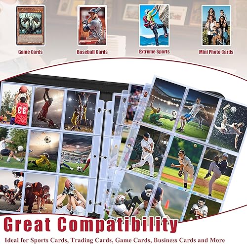 Miniatura 5 de 900 Pockets Baseball Card Sleeves Binder for Trading Card, Baseball Card Sleeves Card Holder Album Protectors Set Fit for Football Cards,Sport Cards