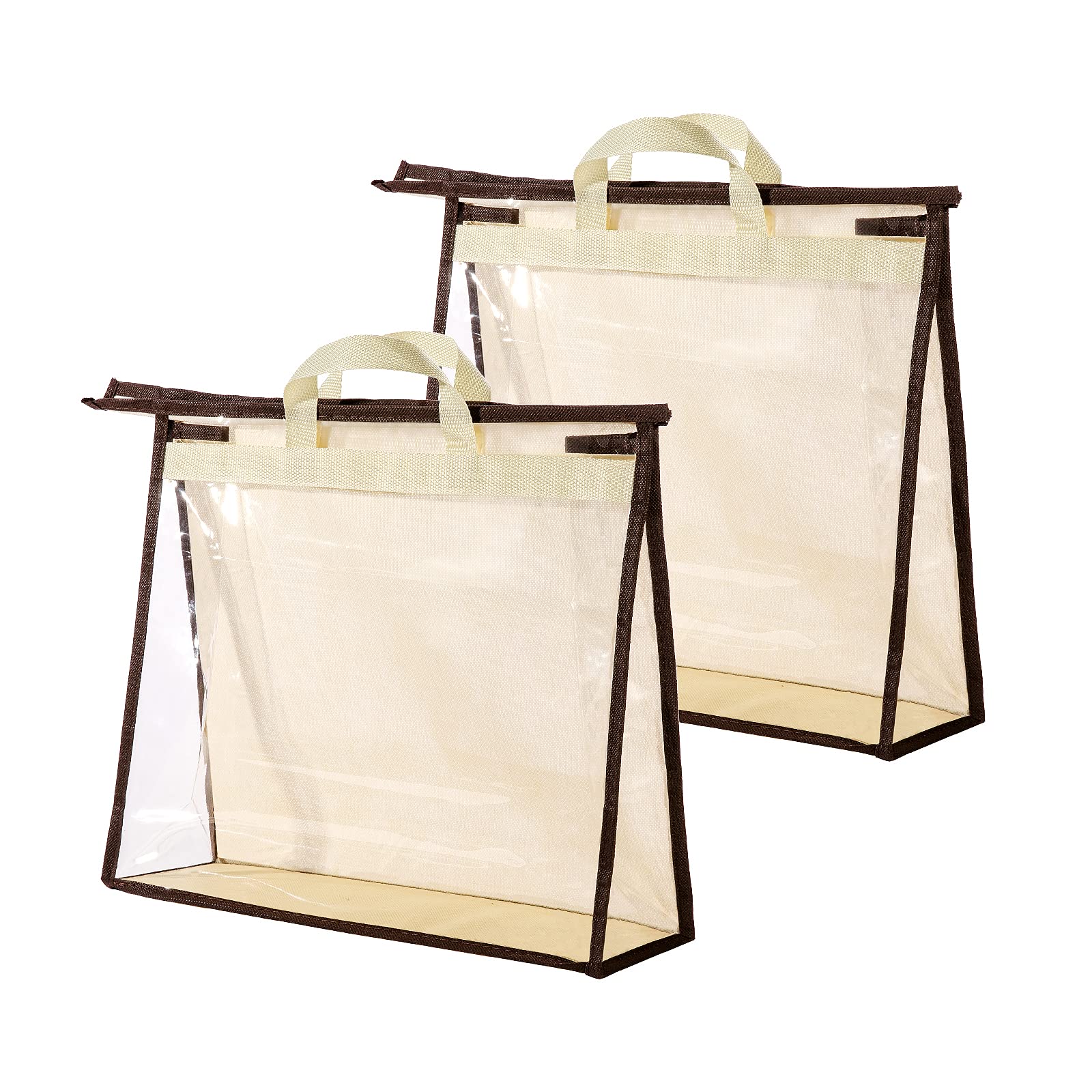 CINPIUK Clear Handbag Storage Bags Purse Organizer for Closet, Zipper Hanging Storage Bag for Handbags, L, 2PCS