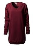 Design by Olivia Women's Casual Oversized Loose Fit V-Neck Fleece Pullover Sweatshirts Tunic Fall Outfits S~3X
