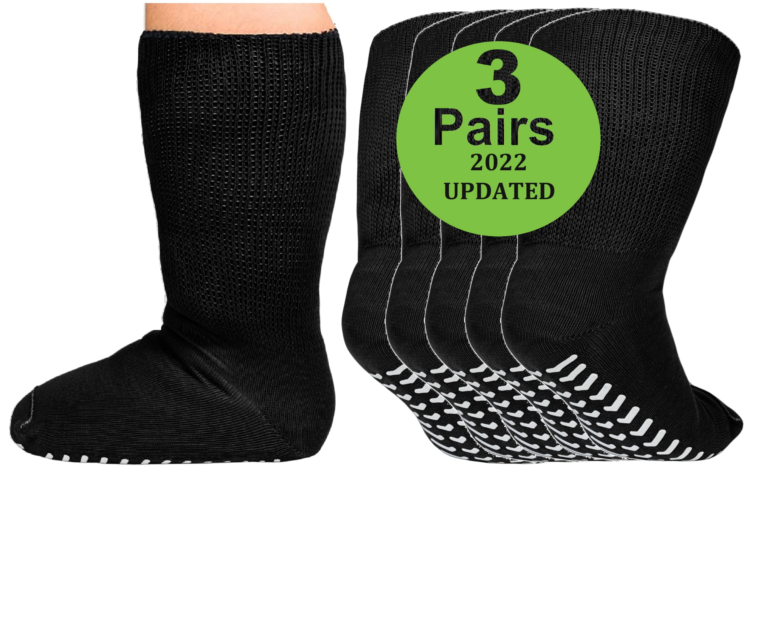 Buy Extra Wide Socks for Swollen Feet, 3 Pairs Wide Bariatric Socks