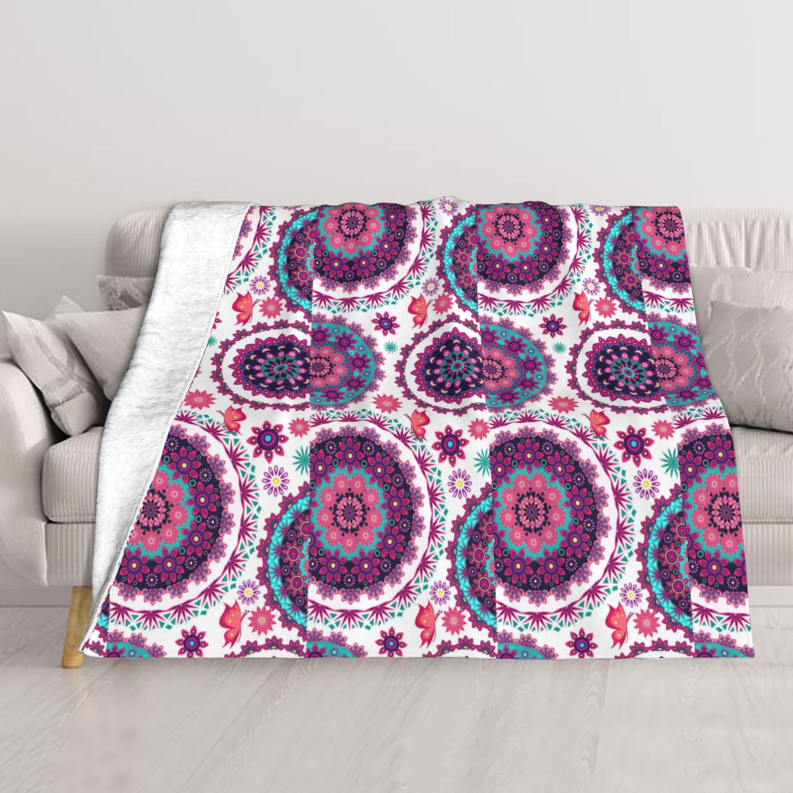 Couverture super douce mandala bohème, jeté de lit haut de gamme