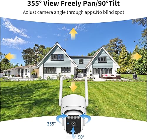 Miniatura 3 de Cámaras de seguridad solares inalámbricas para exteriores, visión nocturna a color, almacenamiento SDnube, conversación de 2 vías, WiFi de 2.4 GHz,