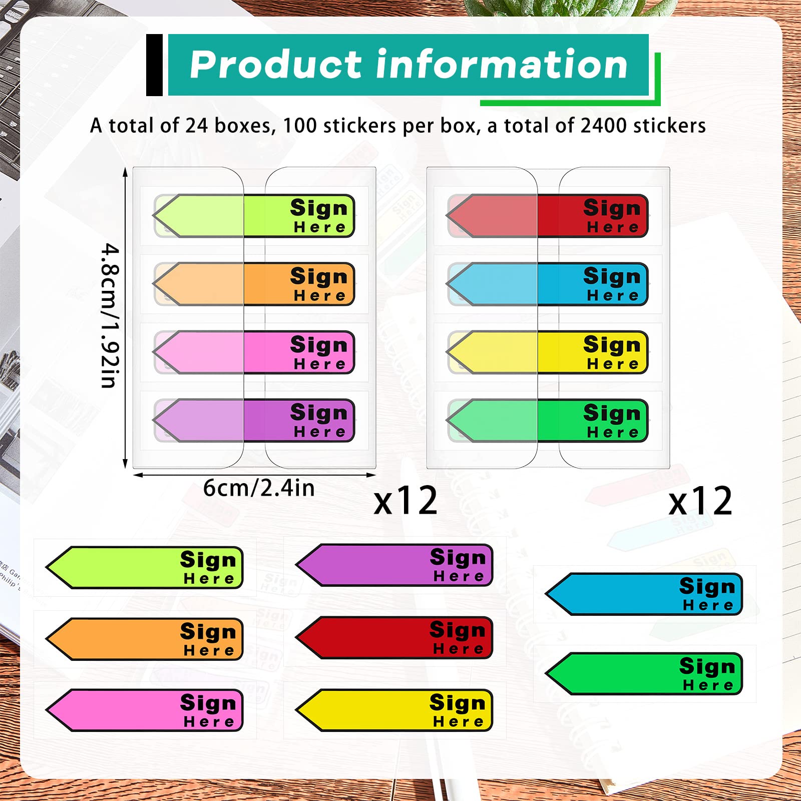 Sign Herenote Sticker Snapklik.com : Tatuo 2400 Pcs Sign Here Tabs Colored Flag Stickers Self ...
