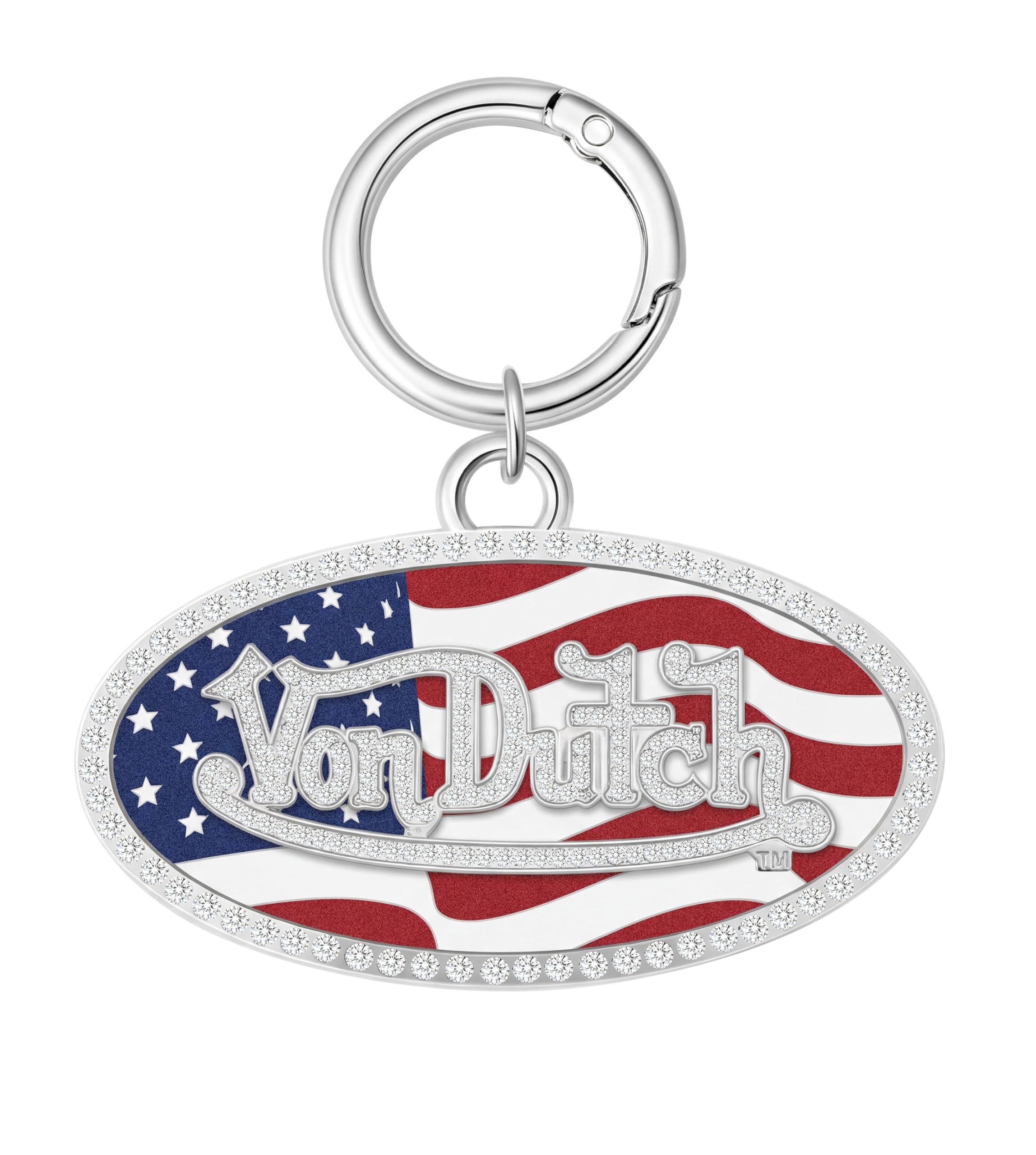 Von Dutch Bag Charm Keychain, USA, Hinged Key Ring