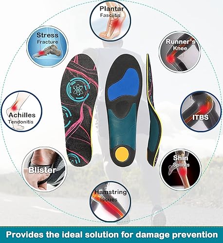 Miniatura 4 de Plantillas ortopédicas para zapatos para fascitis plantar, plantillas atléticas para correr para mujeres y hombres, plantillas de gel de soporte de