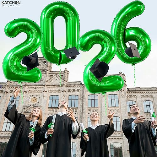 Miniatura 4 de KatchOn, Globos verdes de graduación 2025, enormes, 42 pulgadas, globos verdes 2025, decoraciones de graduación, globos de clase de 2025, números de