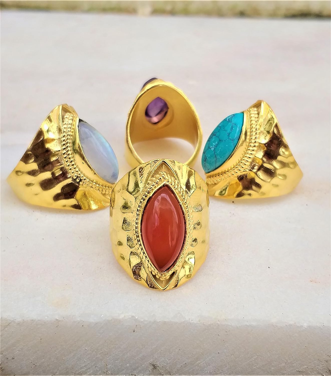 Natural Gemstones Rings, Gold Plated Rings, Engagement Rinsg, Healing crystal Rings, Promise Ring, Daily Wear Ring, Gift For Her, Women Ring