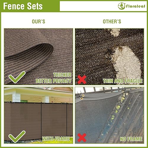 Miniatura 5 de Valla de privacidad para exteriores con barras de hierro, valla para perro, color marrón, 5 x 24 pies, para jardín, patio, patio, barrera de