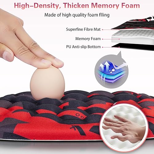 Miniatura 3 de Canjoy - Alfombrilla de mouse con reposamuñecas, alfombrilla ergonómica 3 en 1 para mouse + reposamuñecas para teclado + posavasos, soporte de