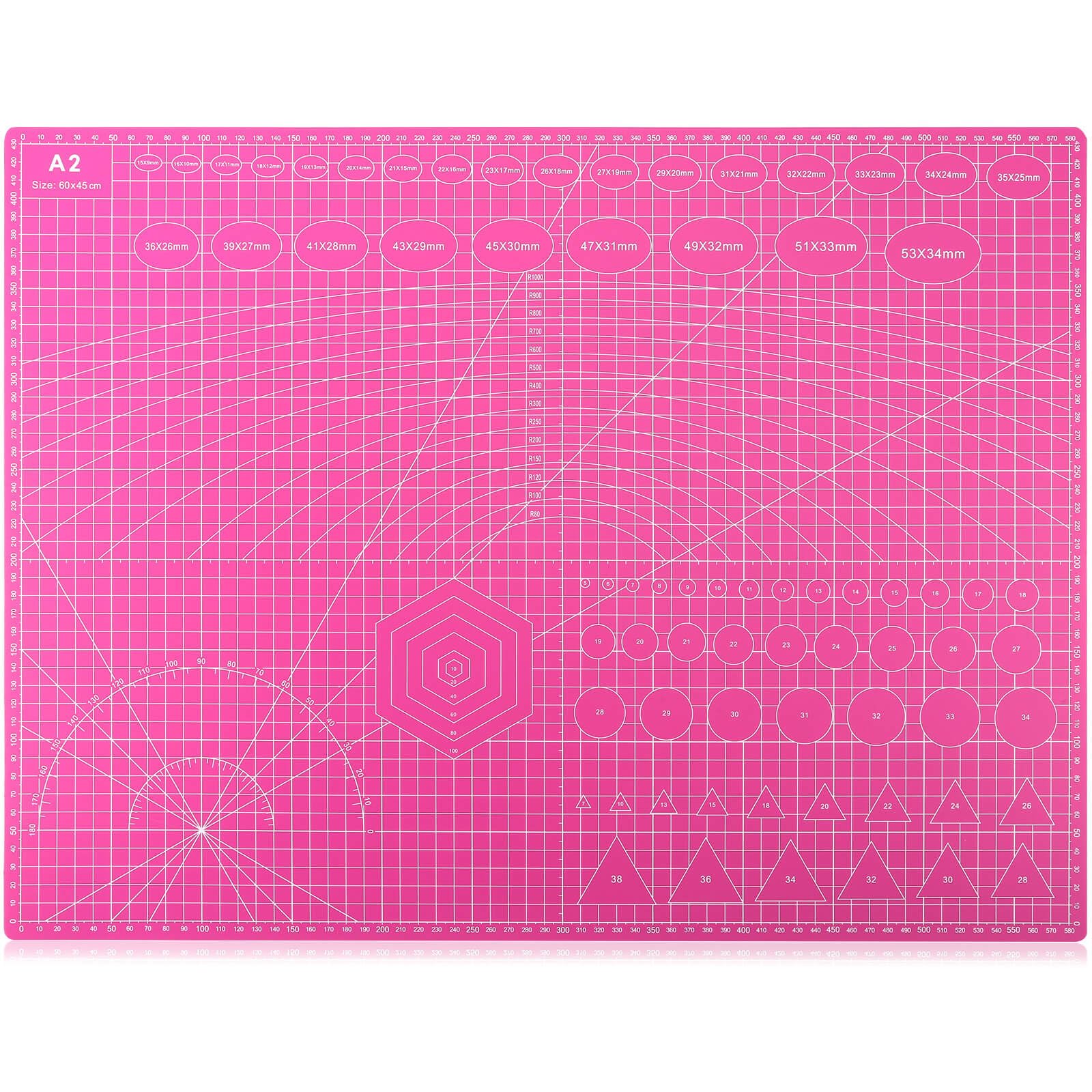 anezus Self Healing Cutting Mat for Rotary Cutting, 24" x 18", Pink