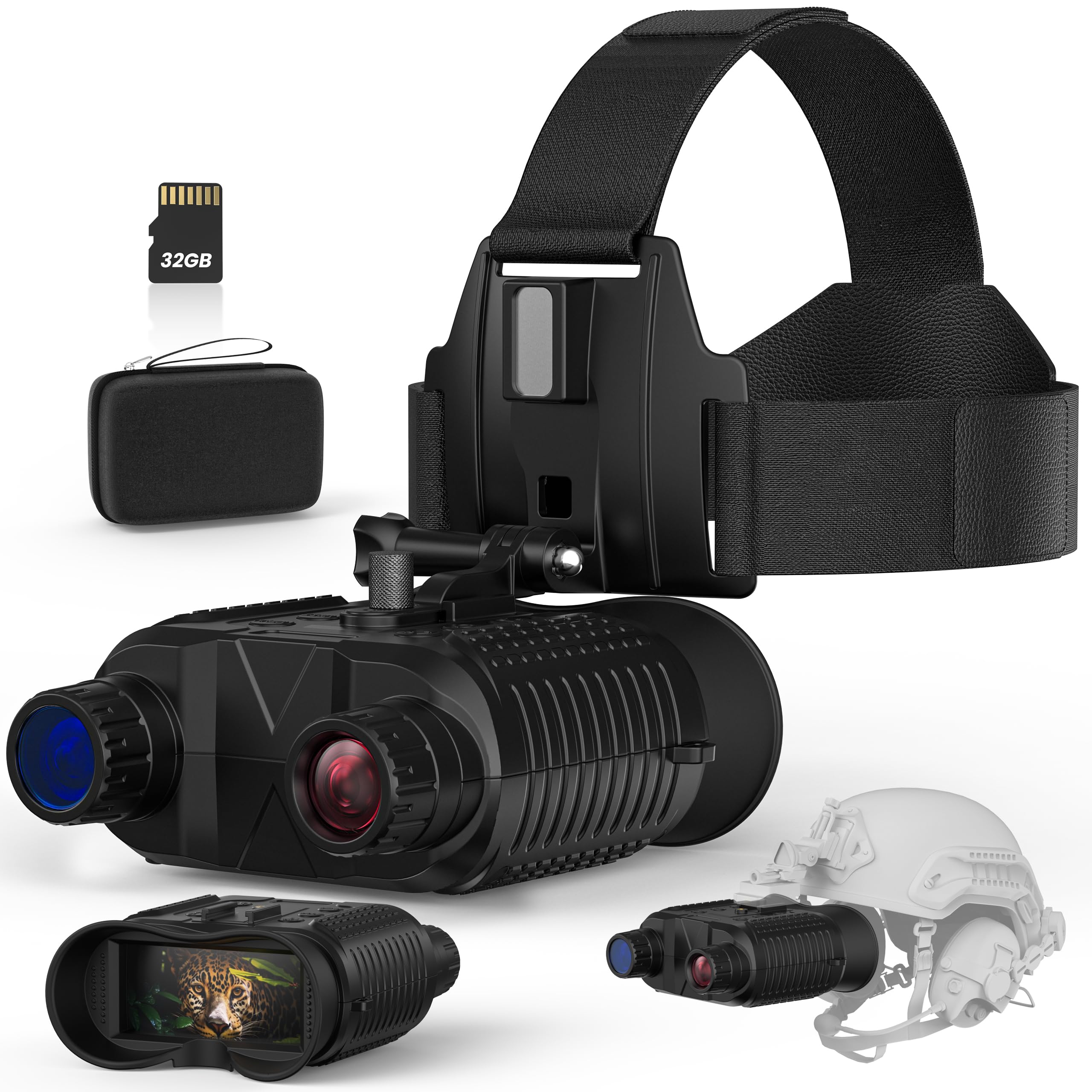 Night Vision Goggles with Head Strap, 1312FT Head-Mounted Night