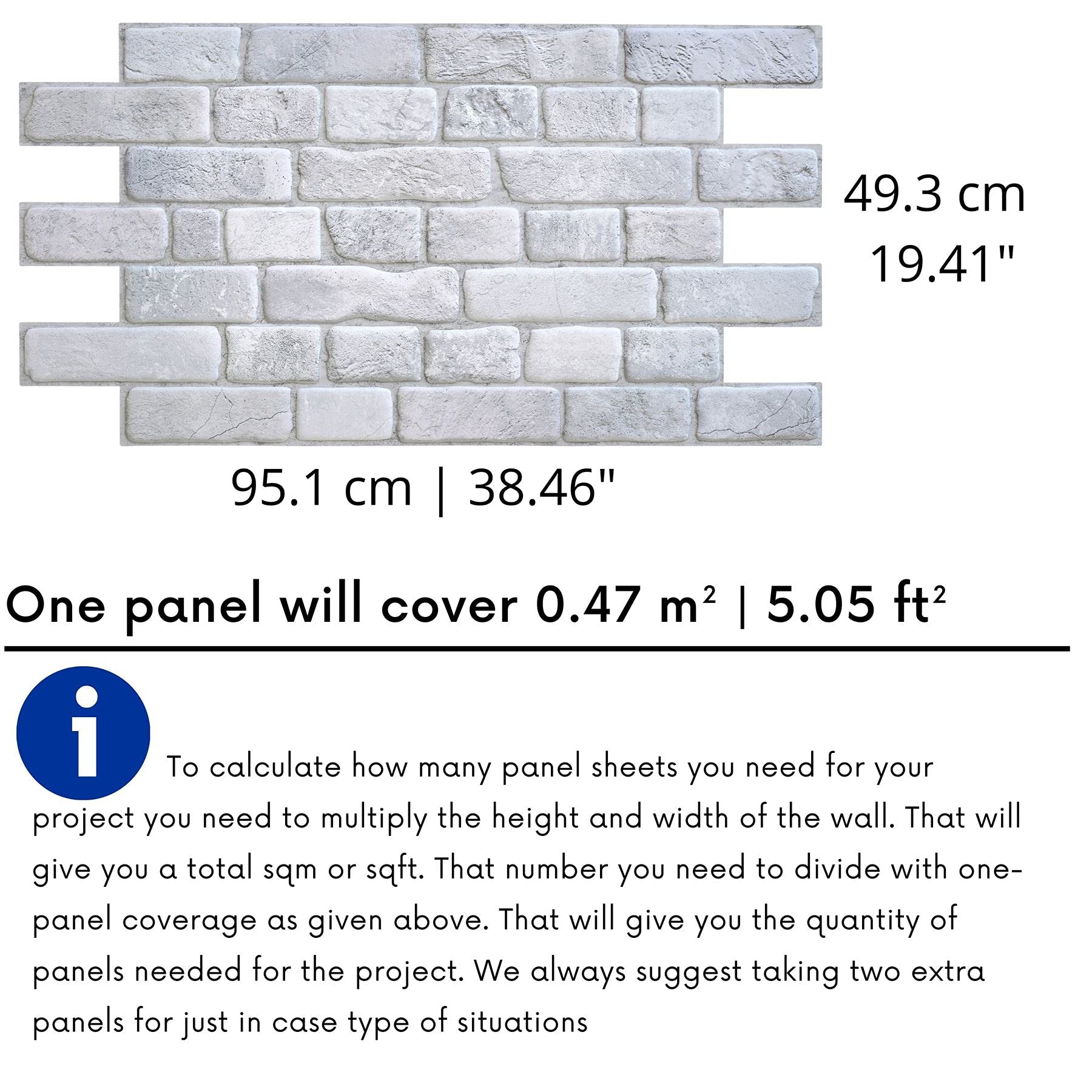 Novecrafto Brick Effect Wall Panels Set Of 4 panels 1.88 m 20.27 ft