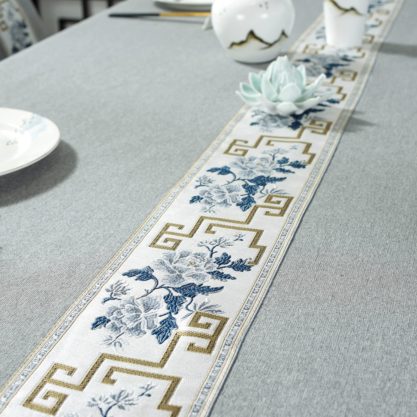Mantel de lino y algodón lavable e impermeable con borlas, mantel de tela gris para cocina y comedor, 130 x 180 cm, elegante y fácil de cuidar