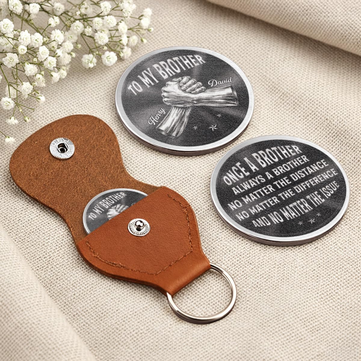 Pawfect House Custom Pocket Hug, Personalized Birthday Gifts For Brother, Brothers Make Life Braver, 2D Pocket Hugs For Brother, Brothers Birthday Gift Ideas (Style 2)