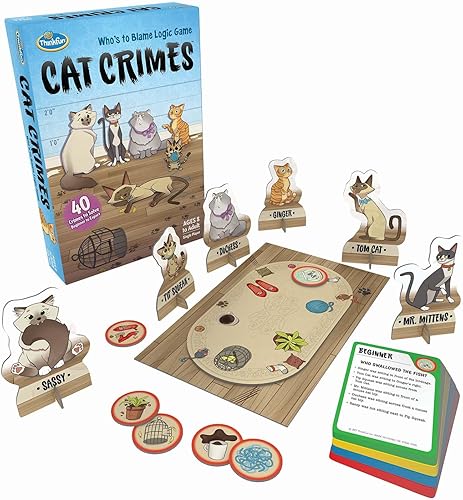 ThinkFun Crimes Juego de cerebro y rompecabezas para niños y niñas a partir de 8 años, un juego inteligente con un tema divertido y ilustraciones
