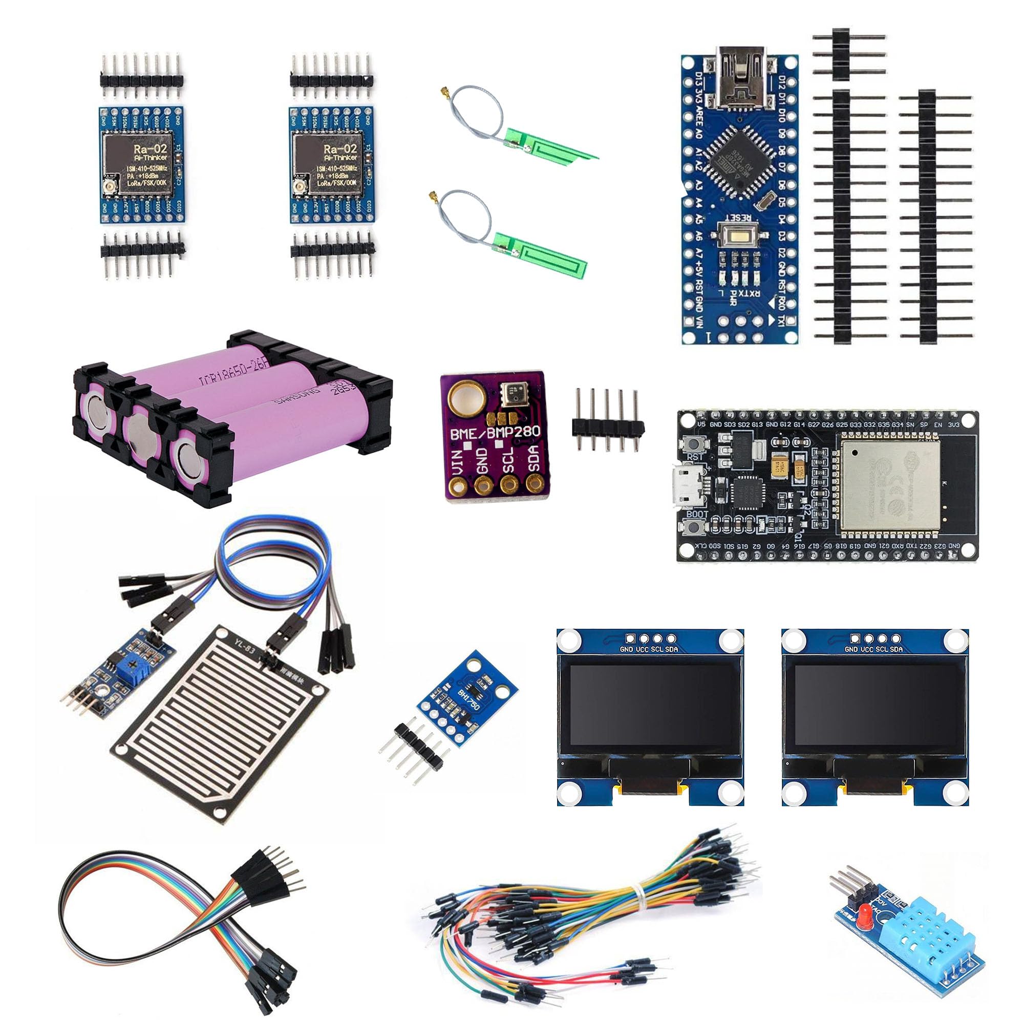Electrobot DIY Weather Station Kit with LoRa SX1278 Transmitter/Receiver, Nano/ESP32 Controllers, 0.96" OLED Displays, 3.7V 3.6Ah Battery, Rain, DHT11, BMP280, BH1750 Sensors and Connecting Wires (B0D5RJ1DGF) Amazon Price History, Amazon Price Tracker