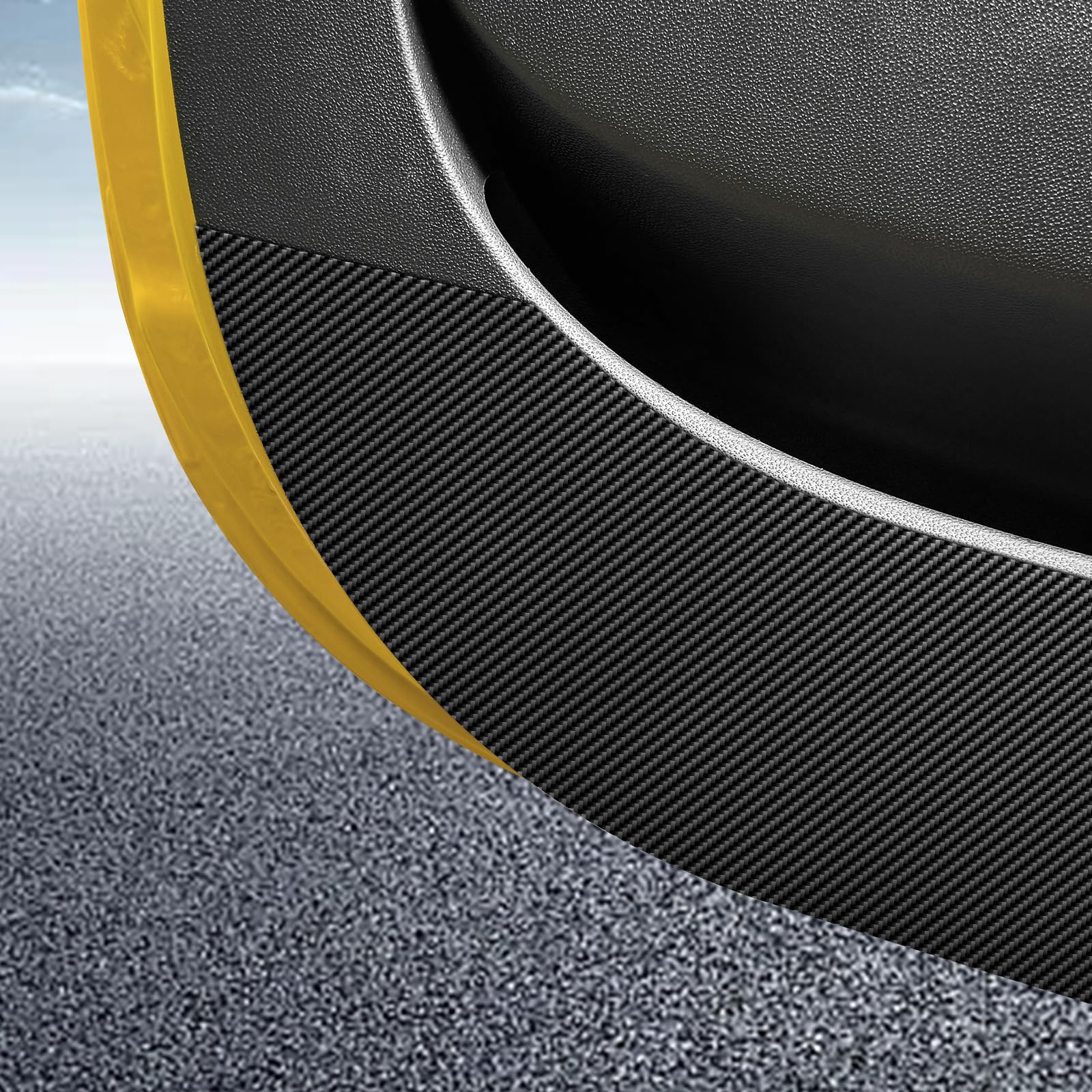 KUNGKIC Tapis de portière de voiture pour Fiat 500 2008-2024 Abarth 595 695 2012-2024 - Autocollant de protection intérieur autocollant pour bord latéral (motif fibre de carbone)