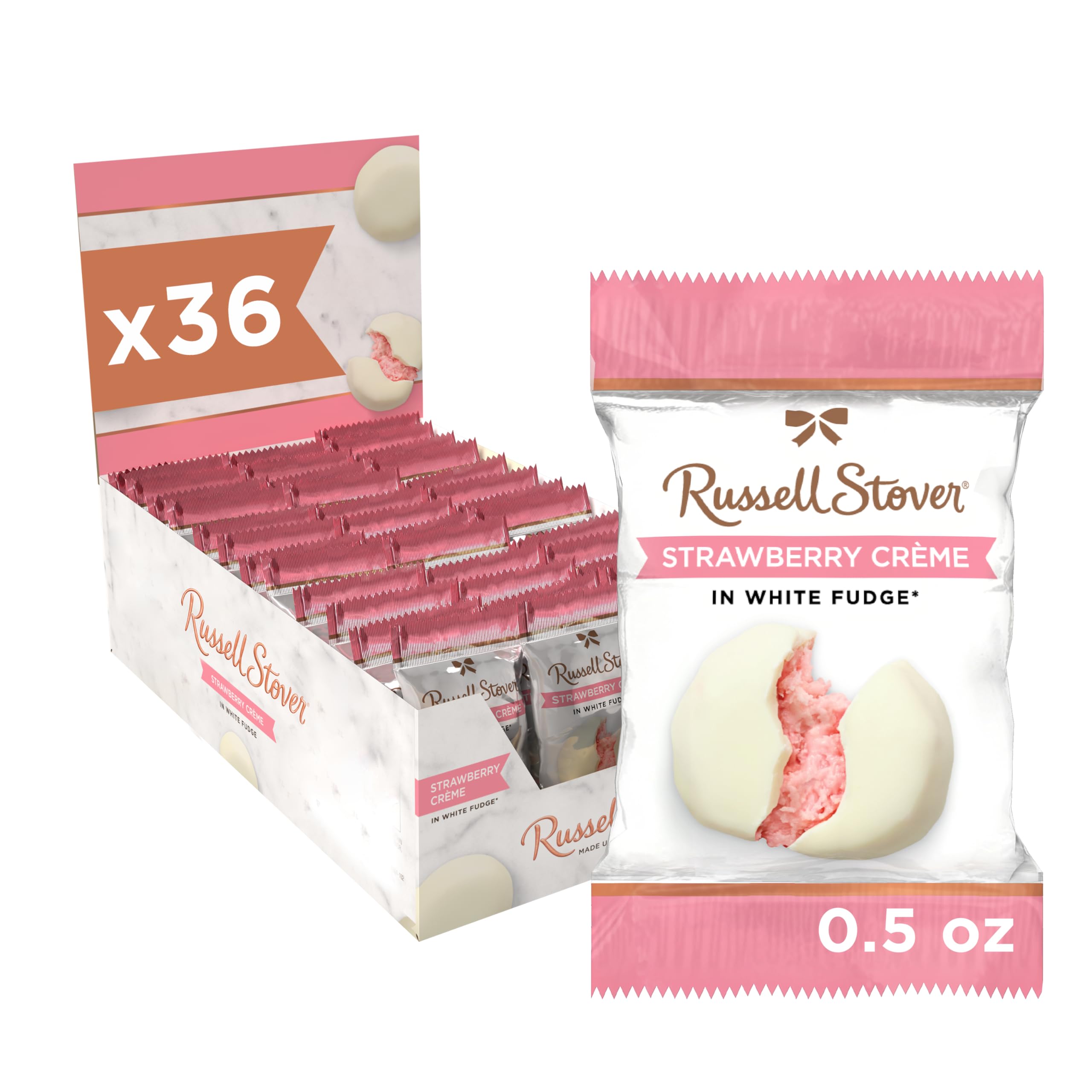 Amazon.com : Russell Stover White Fudge Strawberry Creme - 0.5 oz